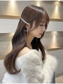 バレッタアレンジ お顔まわりカット ショコラブラウン 学割U24