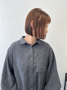 ネルケ 立川(nelke) パツっとラインボブベージュこなれミディ20代30代40代