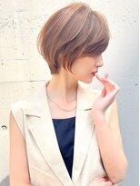 ロンドエニカ 大宮(Lond enika)&nbsp;斜め前髪グレージュカラーシルキーべジュマッシュパーマ[大宮]