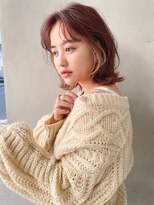 小顔前髪顔周りレイヤー×インナーカラー デザインカラー