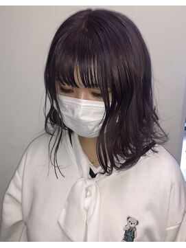 ルイス(L'wis) ブリーチ1回。暗い所でも発色◎濃いめラベンダー【L'wis乙津】