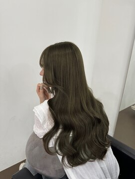 イオエ 元町(ioe) 黒髪/グレーベージュ/イヤーロング/前髪パーマ/艶髪／髪質改善