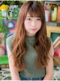 大人かわいいくせ毛風韓国風レイヤーロングh3川口20代30代40代