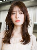 ☆レイヤーカット毛先ワンカールくせ毛風カール薄めバングデジパ