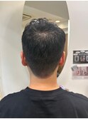 【黒髪ワイルドアップバング刈り上げフェードビジネスショート】