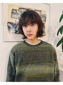 ボブパーマ/ニュアンスパーマ/前髪あり/くせ毛風パーマ/メンズ