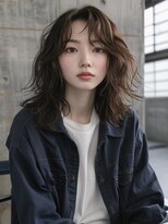 ノラ シブヤ(NORA)&nbsp;小顔ミディアムパーマミディアムデジタルパーマボブパーマ前髪