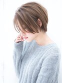 say.ショートボブ耳掛けショートイメチェンスモーキーカラー