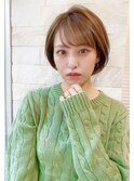 【lien.ai】大人かわいい　小顔ショートボブ　オリーブカラー