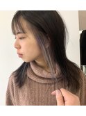 セミロング／インナーカラー