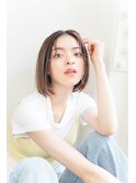 センターパートAラインボブ/ショコラベージュ/タイトストレート