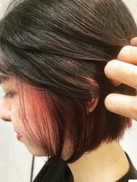 アズールサン 草加西口店(azule-sun) イヤリングカラー　シースルーバンク,ガーネットレッド[草加駅]