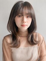 レイヤー 小顔 デジタルパーマ ミニウルフ  チェリーブラウン