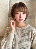 小顔★ショート/前髪/ブリーチなし×グレーベージュ[名古屋]