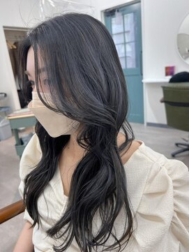 ヒョンミョン ライズバイレボ 取手店(hyon myon/RISE by REVO) レイヤーカット/デザインカラー/オリーブベージュ[取手/取手駅]