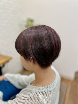 ノーム セカンド(NO-MU 2nd) 刈り上げショート×ピンクハイライト