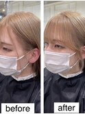 顔まわりカット　前髪　イメチェン　小顔カット