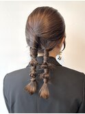 タイトアレンジタイトツインヘアセットパーティーヘアセット