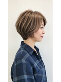 ◇大人可愛い20代30代40代50代前下がりショートボブ丸みショート