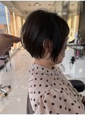 ショートカット×ひし形ショートボブ×前髪あり30代40代50代