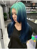 ペールグリーン×ブルー