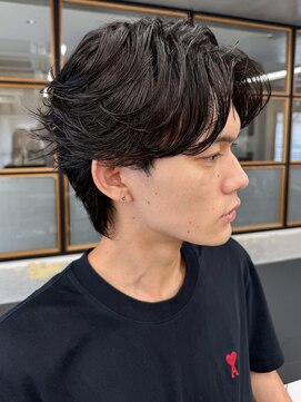 エル 渋谷(L) ◎無造作センターパート×フェザーパーマカット