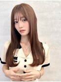 髪質改善トリートメントで叶う美髪ストレート　艶髪　前髪