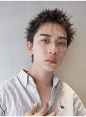 刈り上げアップバングスパイキーショートパーマスパイラルパーマ