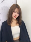 レイヤー×ベージュカラー