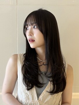 ジーナ 天神(Zina) レイヤーカット/小顔/黒髪/ココアベージュ[福岡天神]