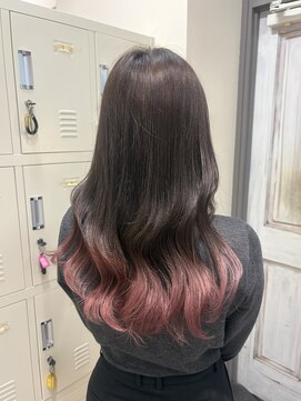 コトナ 越谷店 10代20代30代ロンググラデーションカラーラベンダーピンク