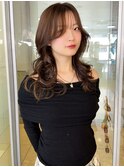 10代20代30代小顔前髪レイヤーくびれスタイルベージュブラウン