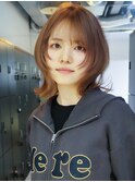 くびれミディ前髪カット顔周りレイヤーイメチェン_F21740