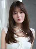 ★コテ巻き風パーマデジタルパーマ韓国風パーマ顔周りカット前髪