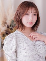 カバーヘア ブリス 上尾西口店(COVER HAIR bliss)&nbsp;シースルー前髪ハッシュカットピンクミルクティーブラウン30代a