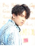 前下がりマッシュ×スパイラルパーマで作るコンマヘア
