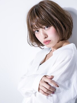 カバーヘア ブリス 大宮西口(COVER HAIR bliss) オリーブアッシュインナーカラー小顔ミニボブr大宮20代30代40代