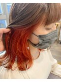 インナーカラー×オレンジ【池袋/20代/30代/40代】