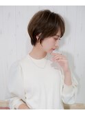 くびれショート　こなれヘア　ミルクティーブラウン