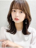 大人かわいいエアリーミディの小顔くびれ韓国ヘアー20代30代