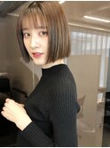 シンプルヘア お洒落なミニボブコンパクトボブ切りっぱなしボブ