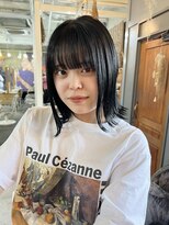 ユイマァル 倉敷店(YUIMARL)&nbsp;ブルーブラック×ミディアムストレート