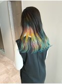 虹髪インナーカラー