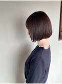 アッシュブラウンのメテオカラーとおさまりボブ【西大分】