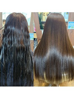 柔らかく自然な仕上がりに♪ピンピンにならないナチュラルストレートが今の旬◎理想のスタイルを叶えます♪