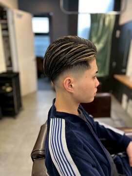 クフィア メンズヘアー カンポ 難波店(CUFFIA MEN'S HAIR CAMPO) ウルフカット メンズスパイキーショートブルーブラック