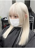 【GEEKS渋谷】ホワイトブロンド/抜きっぱなし/レイヤーカット