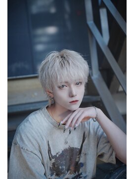 プリアバイポプルス 渋谷(pria by popls) ウルフカット/マッシュウルフ/ホワイトカラー/メンズウルフ