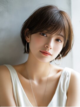 大人ナチュラルショートボブ
