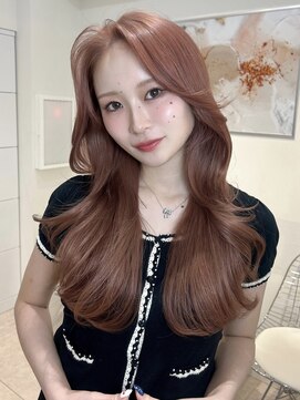 オニキス 原宿(ONYX) a235ブリーチなしチェリーレッド韓国ヘアーくびれ巻き